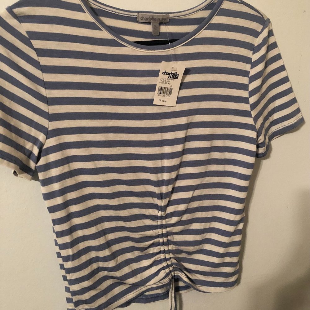 Charlotte Russe - blue/white stripe blouse